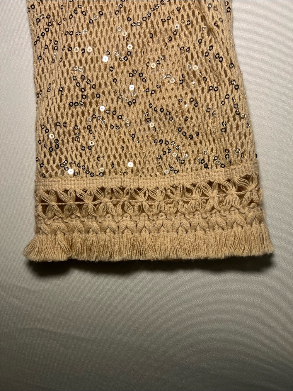 House of Harlow 1960 Gold Sequin Knit Cover Up Mini Dress XS Festival Beach - Picture 7 of 7